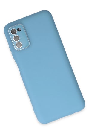 Uray store Samsung Galaxy A03S Kılıf Lansman Glass Kapak - Mavi