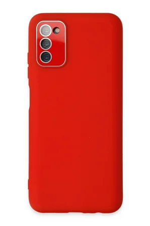 Uray store Samsung Galaxy A03S Kılıf Lansman Glass Kapak - Kırmızı