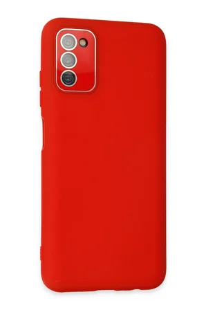 Uray store Samsung Galaxy A03S Kılıf Lansman Glass Kapak - Kırmızı