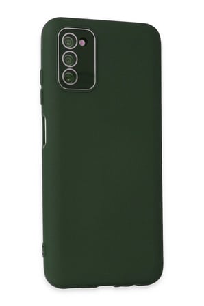 Uray store Samsung Galaxy A03S Kılıf Lansman Glass Kapak - Koyu Yeşil