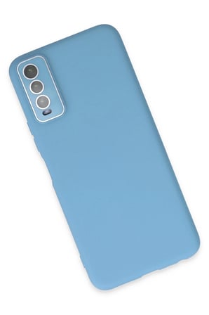 Uray store Vivo Y11S Kılıf Lansman Glass Kapak - Mavi