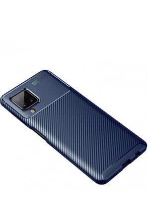 Uray store Samsung Galaxy A22 Kılıf Auto Focus Karbon Kapak - Lacivert