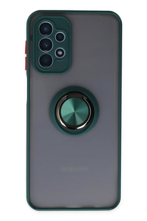 Uray store Samsung Galaxy A23 4G Kılıf Montreal Yüzüklü Silikon Kapak - Yeşil