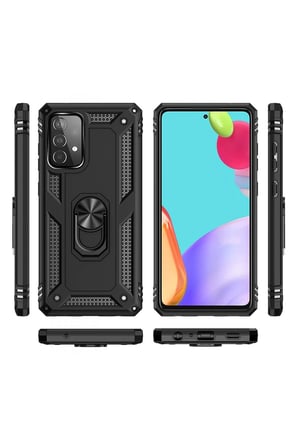 Uray store Samsung Galaxy A33 5G Kılıf Sofya Yüzüklü Silikon Kapak - Siyah