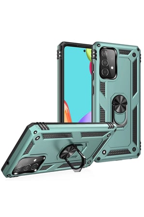 Uray store Samsung Galaxy A33 5G Kılıf Sofya Yüzüklü Silikon Kapak - Yeşil