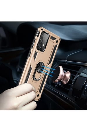 Uray store Samsung Galaxy A53 5G Kılıf Sofya Yüzüklü Silikon Kapak - Gold