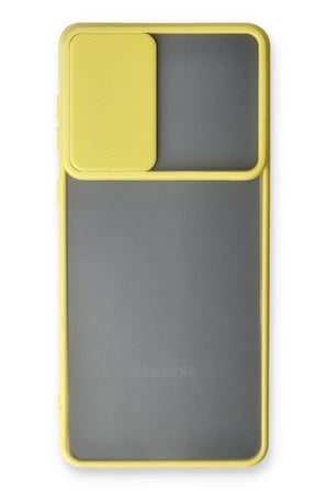 Uray store Samsung Galaxy A33 5G Kılıf Palm Buzlu Kamera Sürgülü Silikon - Sarı