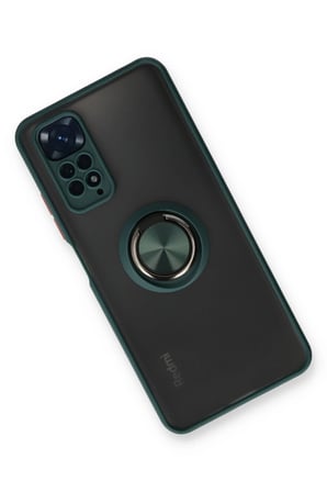 Uray store Xiaomi Redmi Note 11 Kılıf Montreal Yüzüklü Silikon Kapak - Yeşil