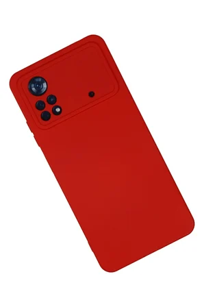 Uray store Xiaomi Poco X4 Pro 5G Kılıf Nano içi Kadife Silikon - Kırmızı