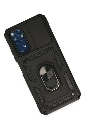Uray store Xiaomi Redmi Note 11 Kılıf Pars Lens Yüzüklü Silikon - Siyah