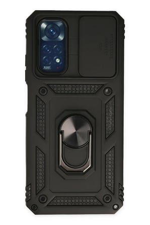 Uray store Xiaomi Redmi Note 11 Kılıf Pars Lens Yüzüklü Silikon - Siyah