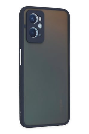 Uray store Oppo A96 Kılıf Montreal Silikon Kapak - Lacivert