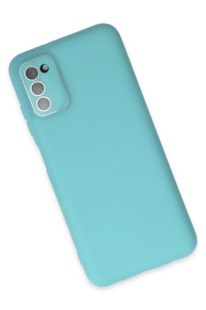Uray store Samsung Galaxy A03S Kılıf Lansman Glass Kapak - Turkuaz
