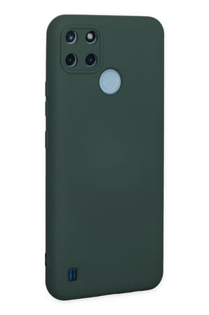 Uray store Realme C25Y Kılıf Nano içi Kadife Silikon - Koyu Yeşil