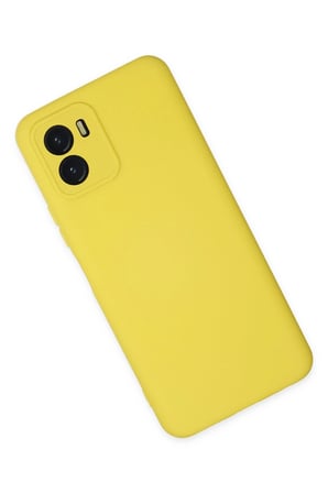 Uray store Vivo Y15S Kılıf Nano içi Kadife Silikon - Sarı