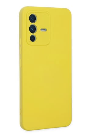Uray store Vivo V23 5G Kılıf Nano içi Kadife Silikon - Sarı
