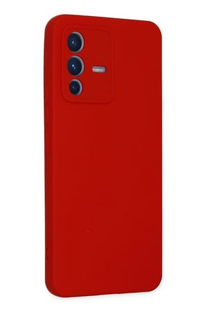 Uray store Vivo V23 5G Kılıf Nano içi Kadife Silikon - Kırmızı