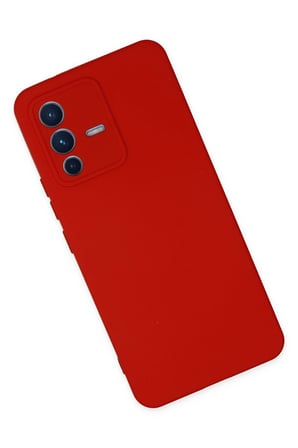Uray store Vivo V23 5G Kılıf Nano içi Kadife Silikon - Kırmızı