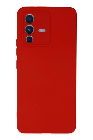 Uray store Vivo V23 5G Kılıf Nano içi Kadife Silikon - Kırmızı