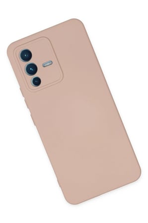 Uray store Vivo V23 5G Kılıf Nano içi Kadife Silikon - Pudra