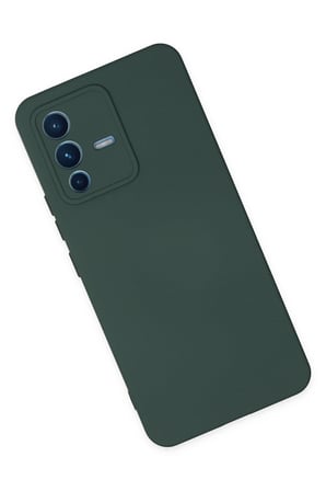 Uray store Vivo V23 5G Kılıf Nano içi Kadife Silikon - Koyu Yeşil