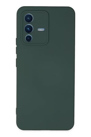 Uray store Vivo V23 5G Kılıf Nano içi Kadife Silikon - Koyu Yeşil