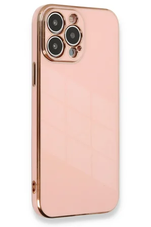 Uray store Apple iPhone 13 Pro Max Kılıf Volet Silikon - Pembe