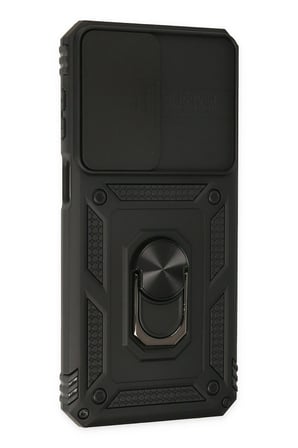 Uray store Samsung Galaxy M33 Kılıf Pars Lens Yüzüklü Silikon - Siyah