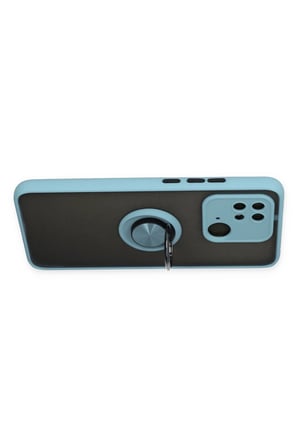 Uray store Xiaomi Redmi 10C Kılıf Montreal Yüzüklü Silikon Kapak - Buz Mavi