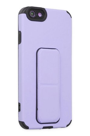 Uray store Apple iPhone 6 Kılıf Mega Standlı Silikon - Lila