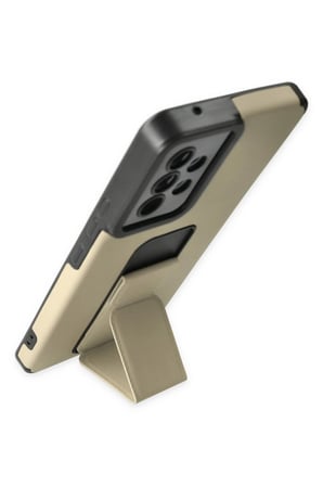 Uray store Samsung Galaxy A53 5G Kılıf Mega Standlı Silikon - Gold