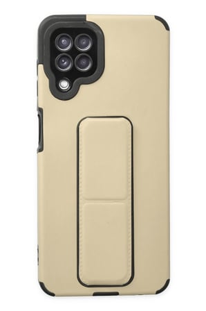 Uray store Samsung Galaxy A22 Kılıf Mega Standlı Silikon - Gold