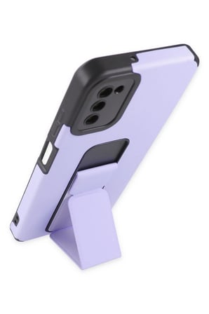Uray store Samsung Galaxy A03S Kılıf Mega Standlı Silikon - Lila