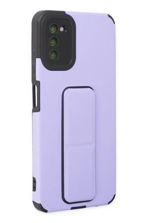 Uray store Samsung Galaxy A03S Kılıf Mega Standlı Silikon - Lila