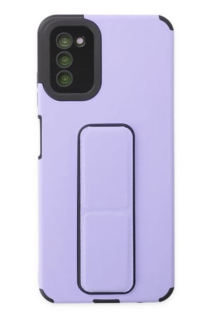 Uray store Samsung Galaxy A03S Kılıf Mega Standlı Silikon - Lila