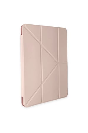 Uray store Apple iPad Air 4 10.9 Kılıf Kalemlikli Mars Tablet Kılıfı - Rose Gold