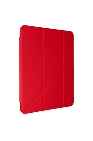 Uray store Samsung Galaxy P610 Tab S6 Lite 10.4 Kılıf Kalemlikli Mars Tablet Kılıfı - Kırmızı