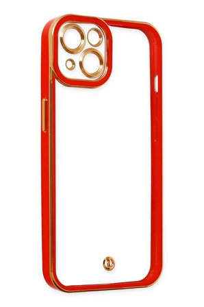 Uray store Apple iPhone 14 Plus Kılıf Liva Lens Silikon - Kırmızı