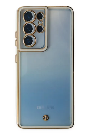 Uray store Samsung Galaxy S21 Ultra Kılıf Liva Lens Silikon - Beyaz