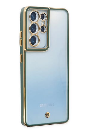 Uray store Samsung Galaxy S21 Ultra Kılıf Liva Lens Silikon - Yeşil
