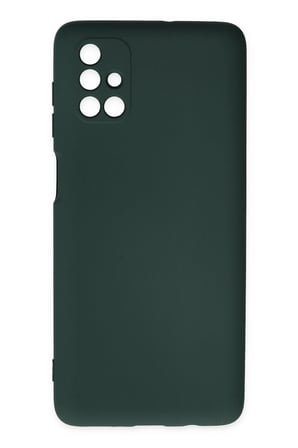 Uray store Samsung Galaxy M51 Kılıf Nano içi Kadife Silikon - Koyu Yeşil