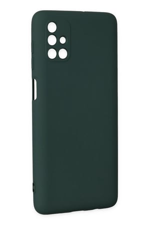 Uray store Samsung Galaxy M51 Kılıf Nano içi Kadife Silikon - Koyu Yeşil