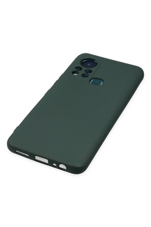 Uray store İnfinix Hot 11s Kılıf Nano içi Kadife Silikon - Koyu Yeşil