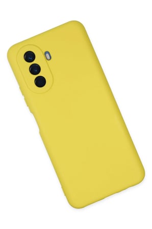Uray store Huawei Nova Y70 Kılıf Nano içi Kadife Silikon - Sarı