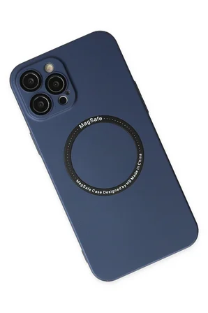 Uray store Apple iPhone 12 Pro Kılıf Jack Magneticsafe Lens Silikon - Lacivert