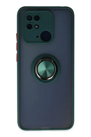 Uray store Xiaomi Poco C40 Kılıf Montreal Yüzüklü Silikon Kapak - Yeşil