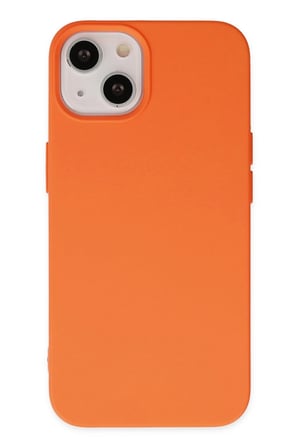 Uray store Apple iPhone 14 Kılıf Nano içi Kadife Silikon - Turuncu