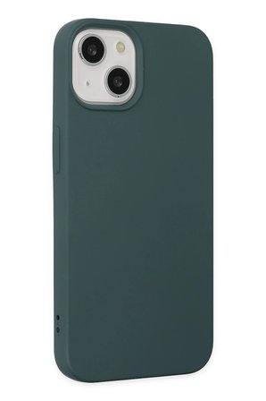 Uray store Apple iPhone 14 Plus Kılıf Nano içi Kadife Silikon - Koyu Yeşil