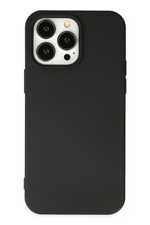 Uray store Apple iPhone 14 Pro Max Kılıf Nano içi Kadife Silikon - Siyah
