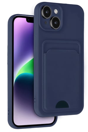 Uray store Apple iPhone 14 Kılıf Kelvin Kartvizitli Silikon - Lacivert